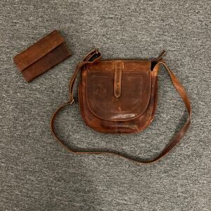 Brown Leather Paul And Taylor Handbag and Wallet